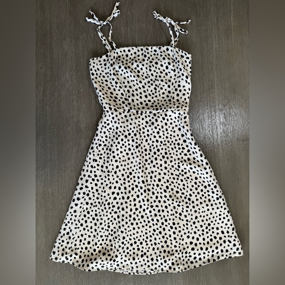 Gianni Bini Girls White And Black Polka Dot Dress S